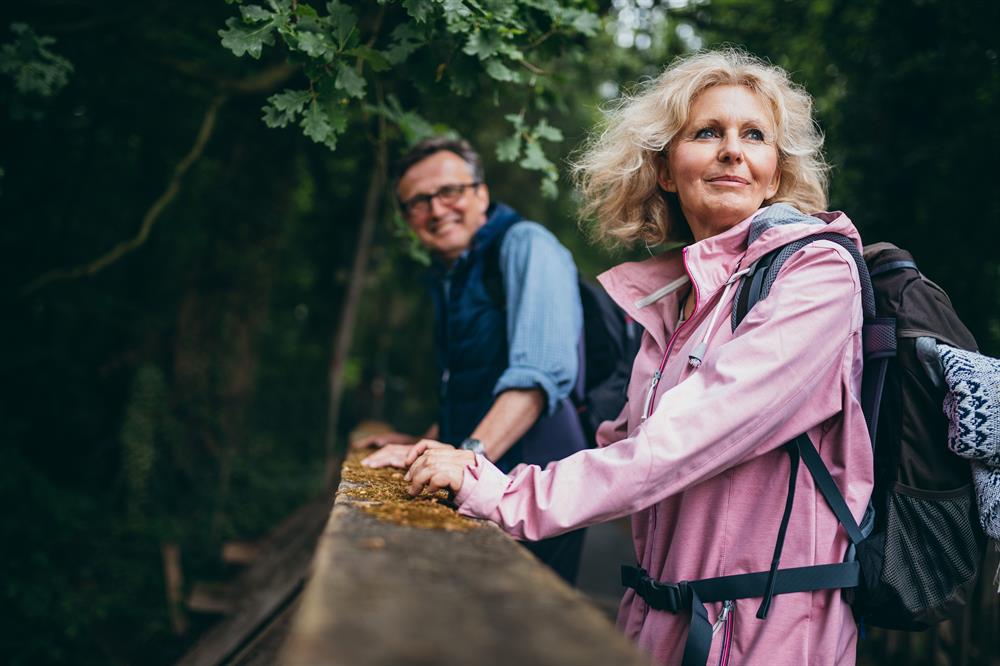 Matured couple trekking